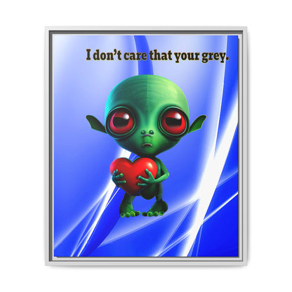 I don't care that your grey - framed canvas art (blue-white wave)