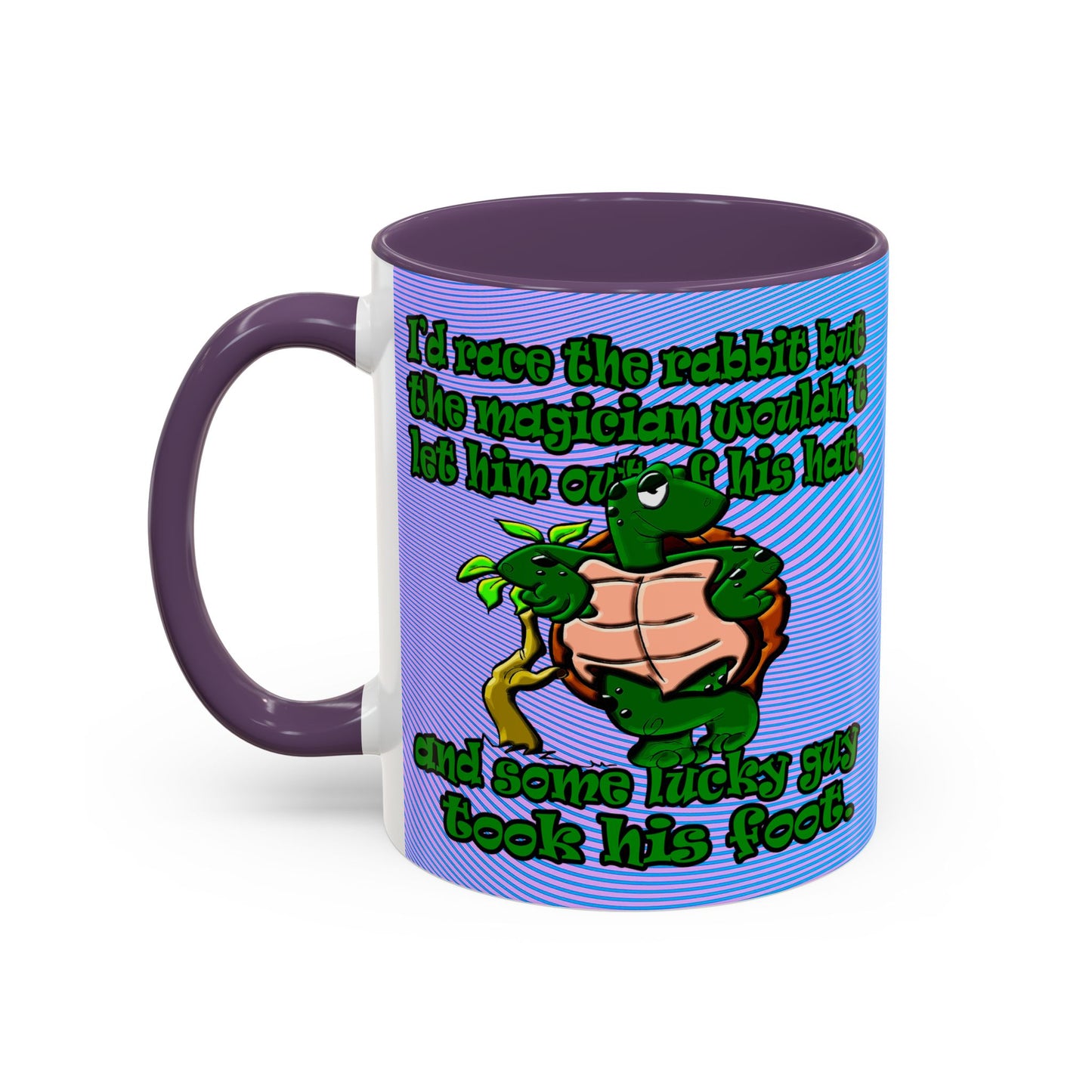turtle race - Accent Mug (light blue-purple wave)