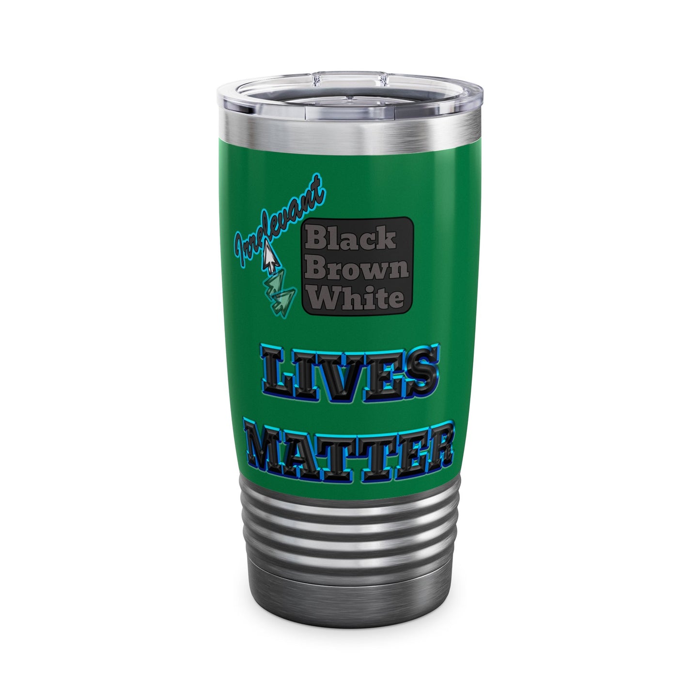 irrelevant - Ringneck Tumbler, 20oz (dark green)