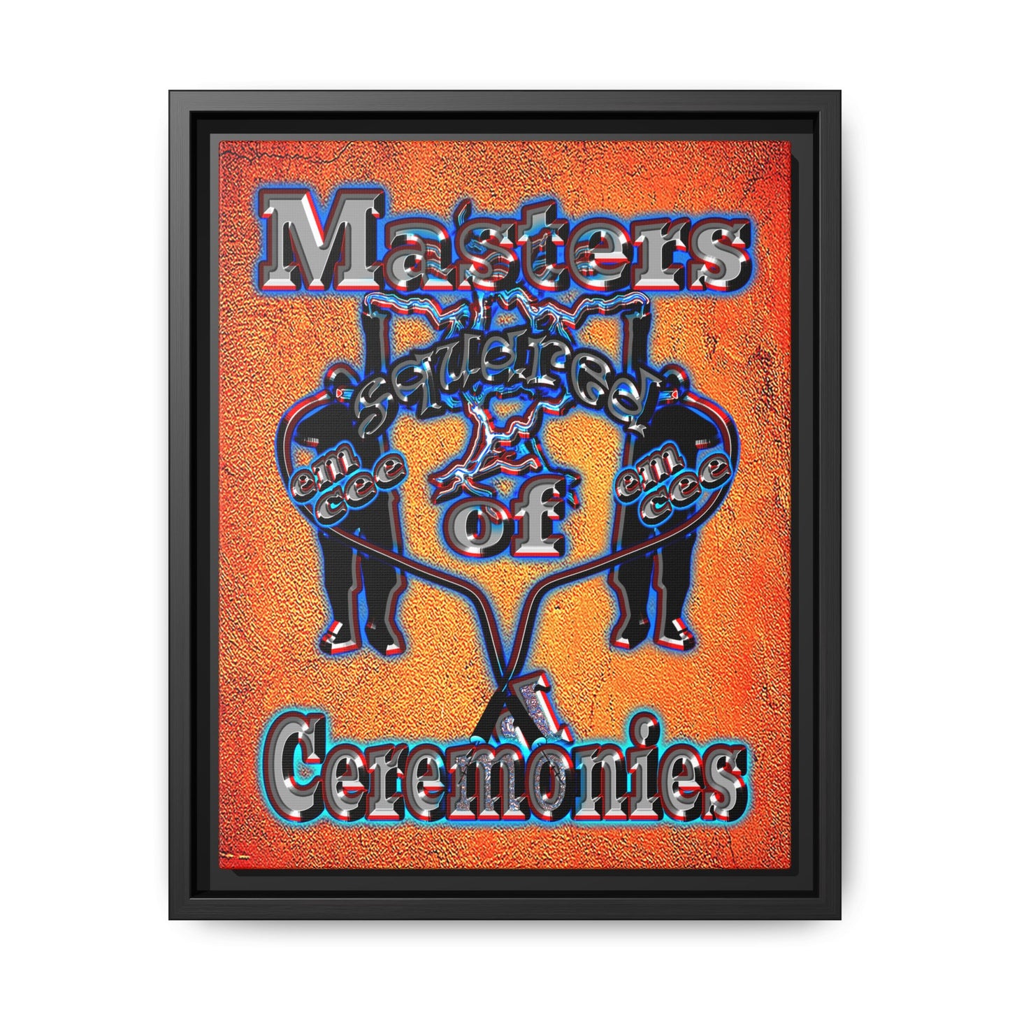 em cee squared - framed canvas art (burnt orange)