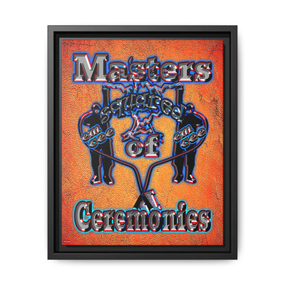 em cee squared - framed canvas art (burnt orange)