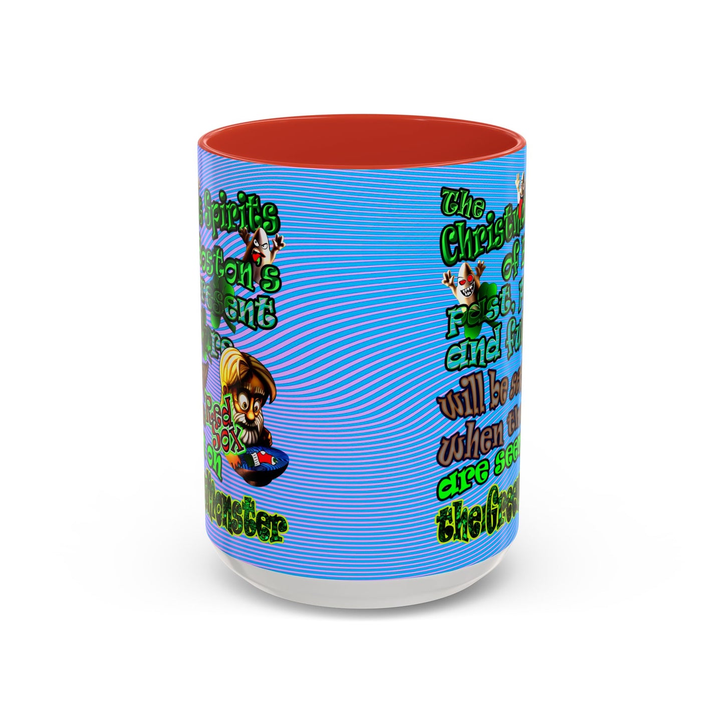 christmas spirits of boston - Accent Mug (light blue-purple wave)