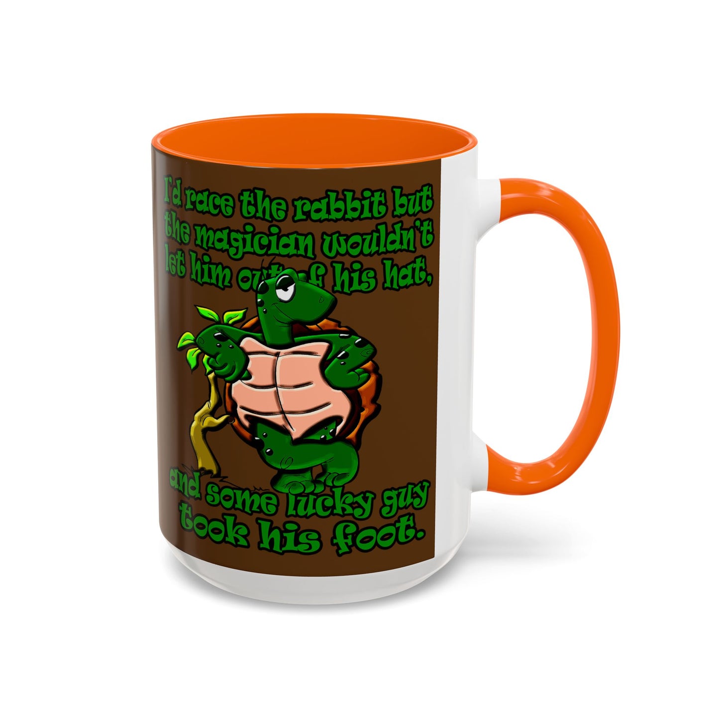 turtle race - Accent Mug (brown)