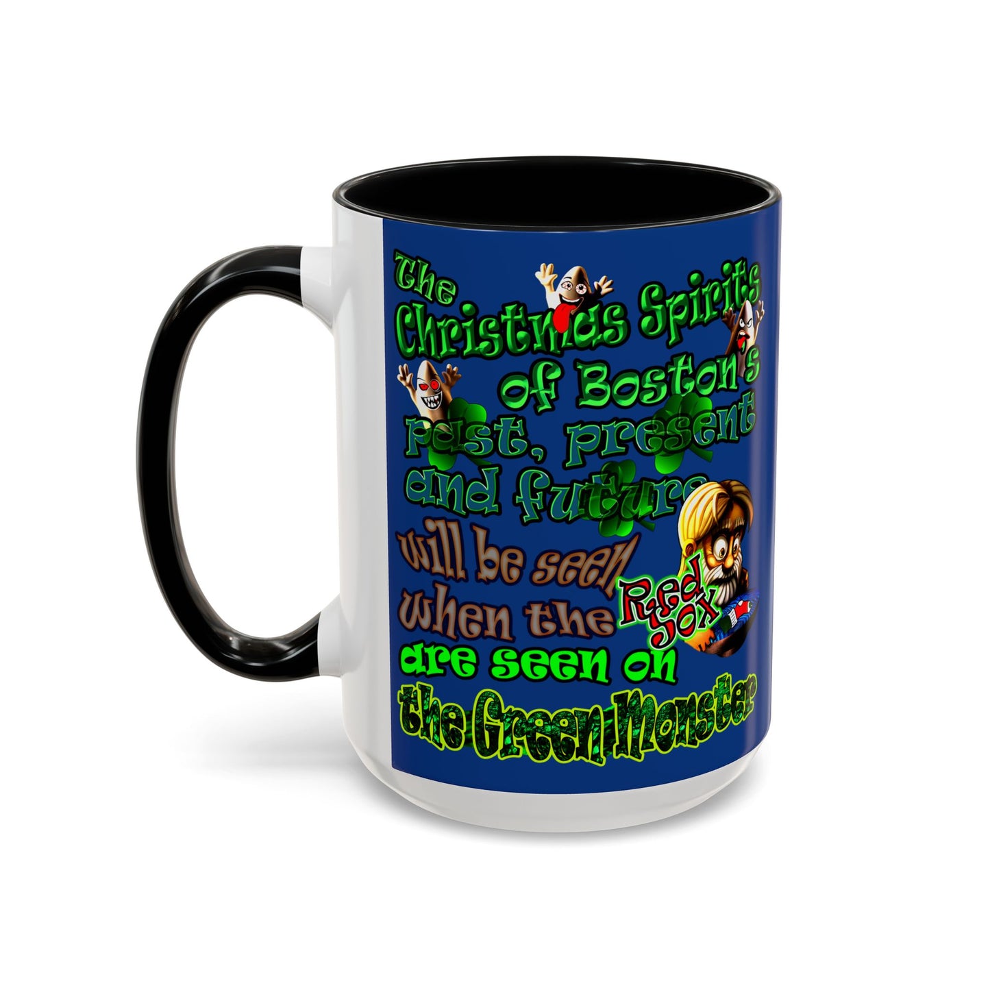 christmas spirits of boston - Accent Mug (dark blue)