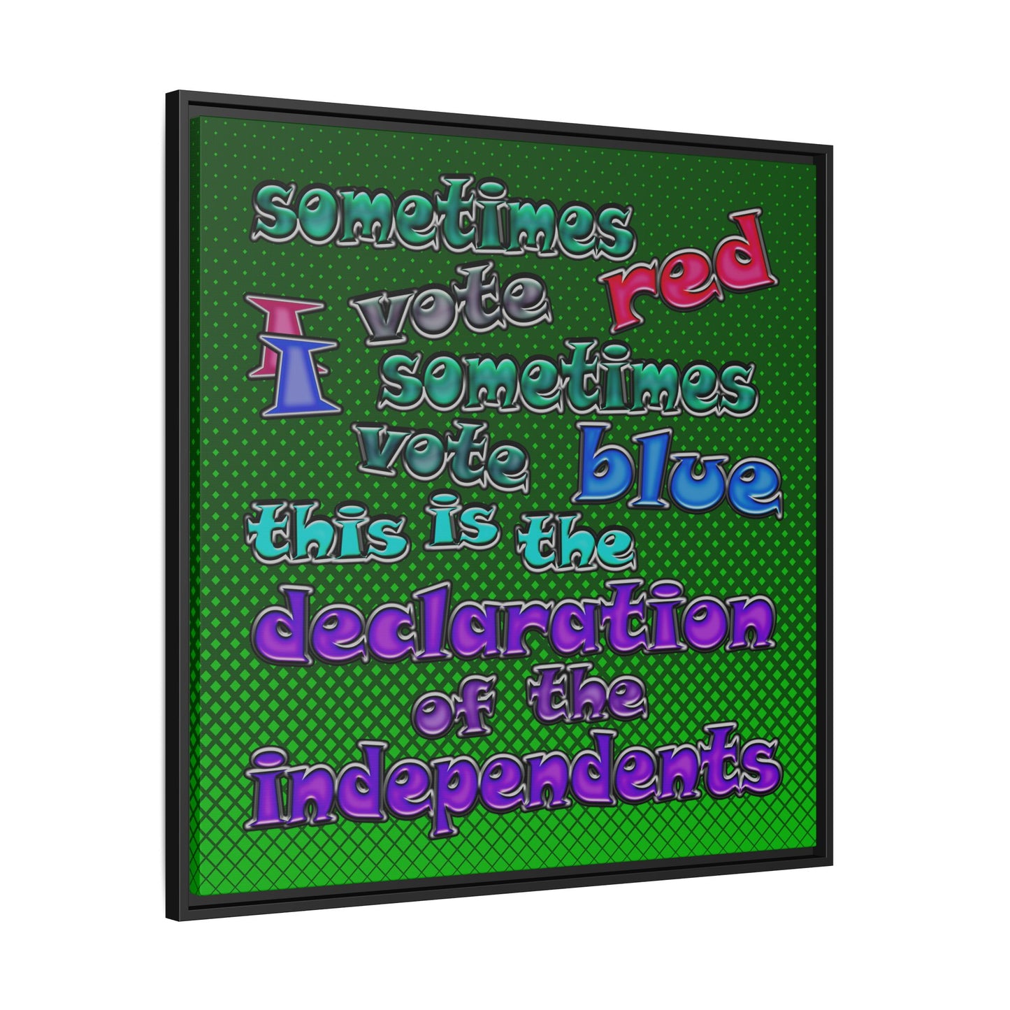 declaration of the independents - framed canvas art (logo green)