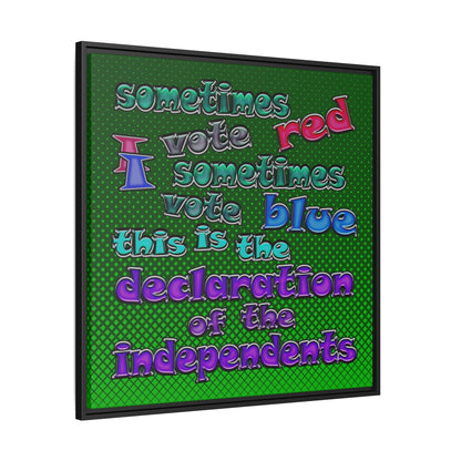 declaration of the independents - framed canvas art (logo green)