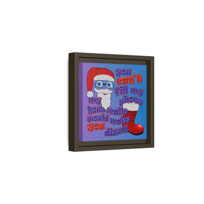 santa's shoes - framed canvas art (light blue-purple wave)