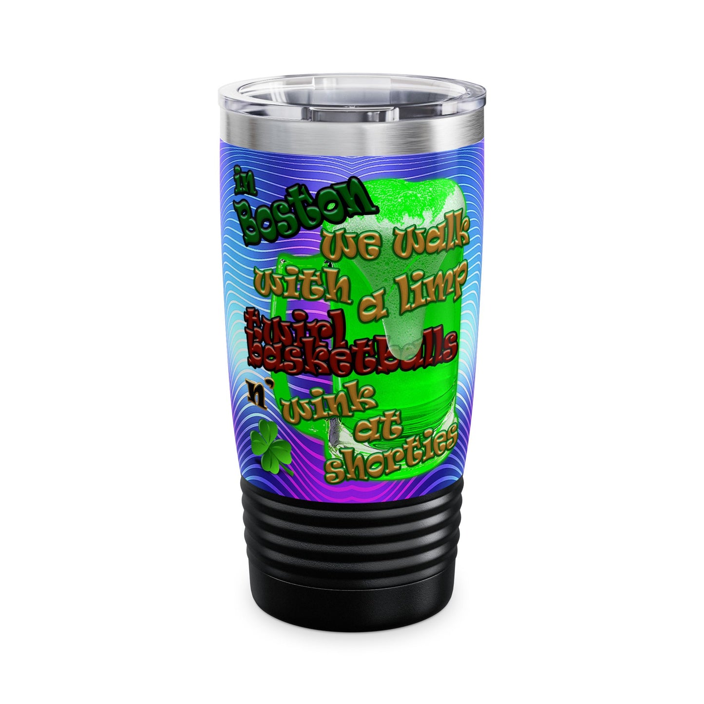 celtics logo - Ringneck Tumbler, 20oz (purple wave)