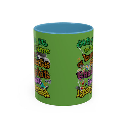 the bum's shit - Accent Mug (green)