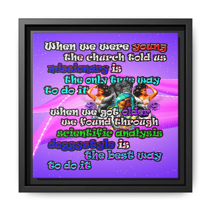 doggystyle - framed canvas art (purple-pink wave)