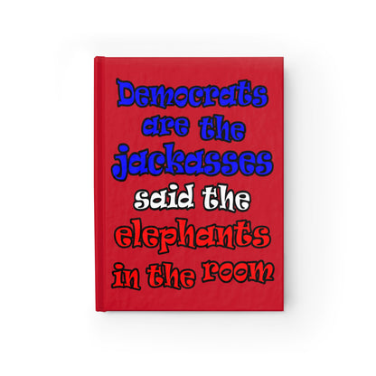 donkeys and elephants - journal-blank (dark red)