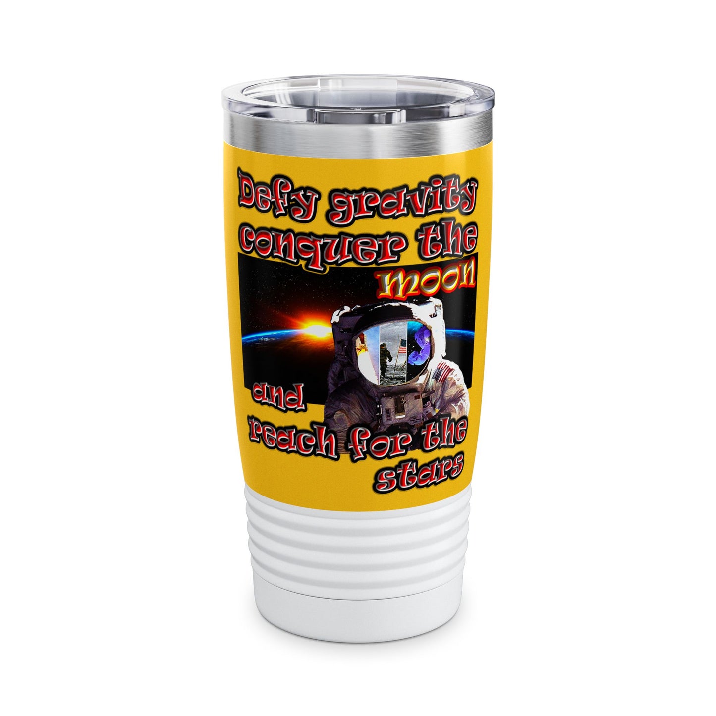 defy conquer reach - Ringneck Tumbler, 20oz (yellow)