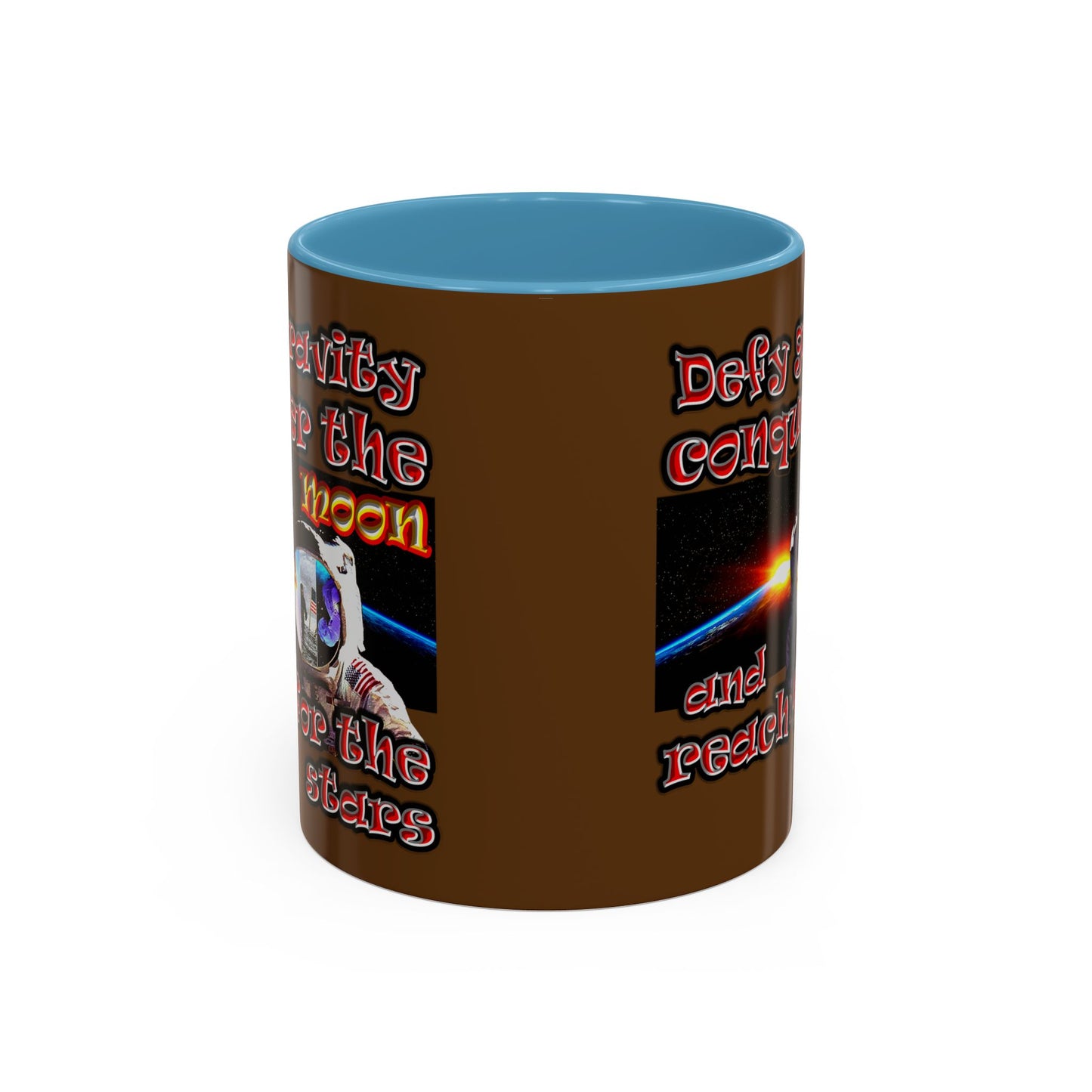 defy conquer reach - Accent Mug (brown)