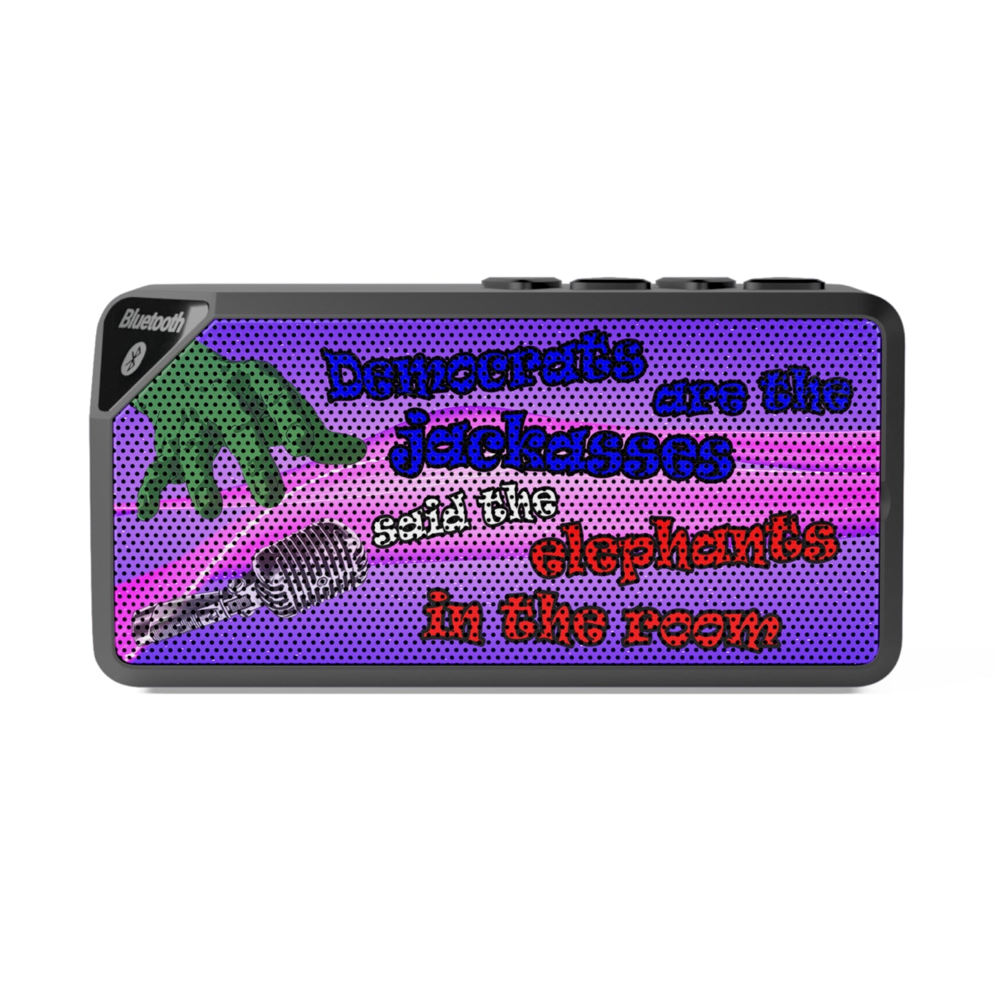 donkeys and elephants - Jabba Bluetooth Speaker (purple-pink wave)