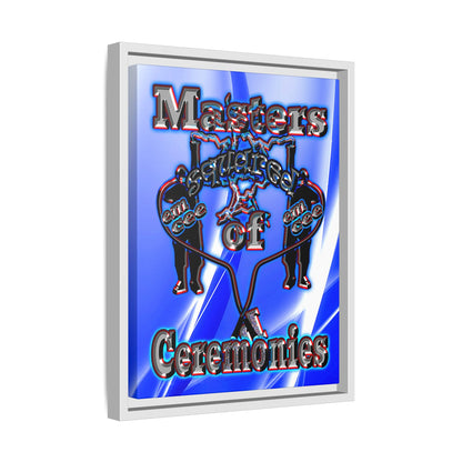 em cee squared - framed canvas art (blue-white wave)