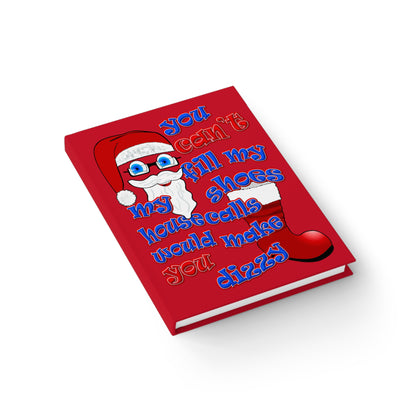 santa's shoes - journal-blank (dark red)
