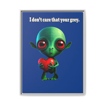 I don't care that your grey - framed canvas art (dark blue)