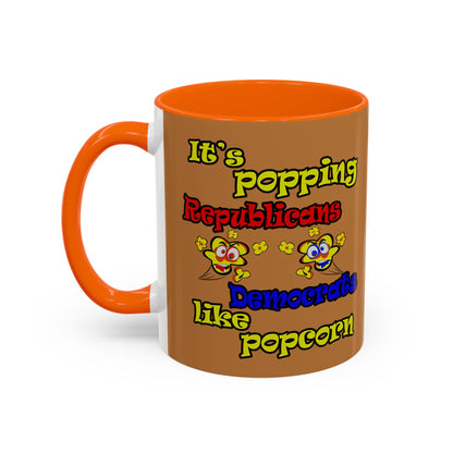popping like popcorn - Accent Mug (light brown)