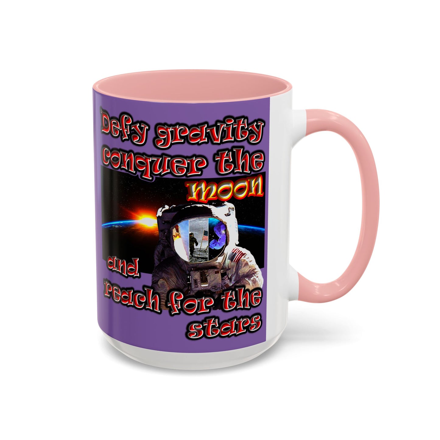 defy conquer reach - Accent Mug (light purple)