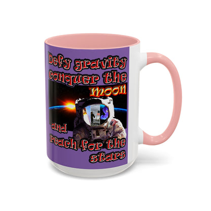 defy conquer reach - Accent Mug (light purple)