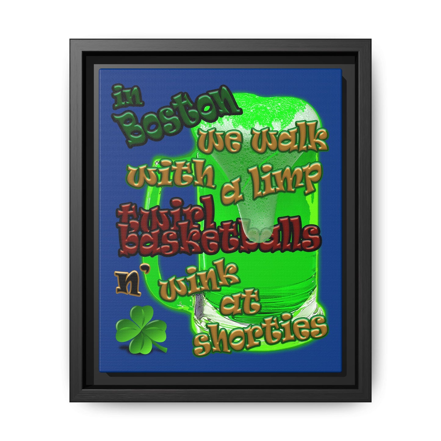 celtics logo - framed canvas art (dark blue)