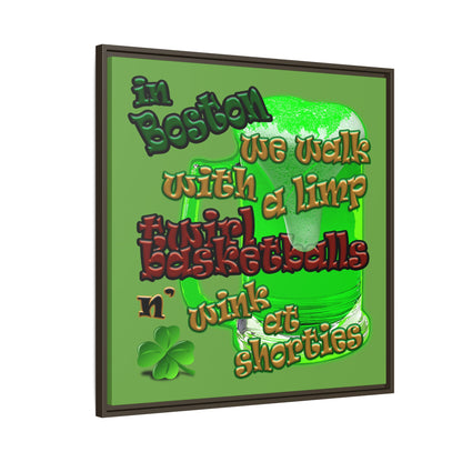 celtics logo - framed canvas art (green)