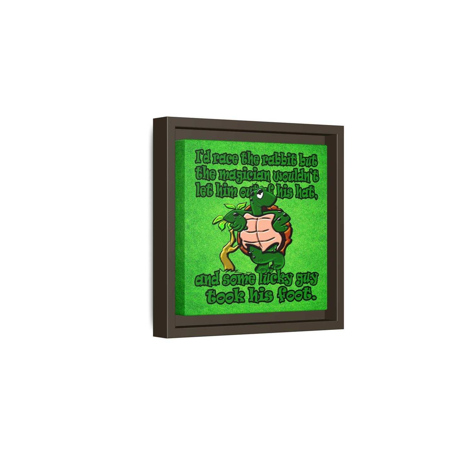turtle race - framed canvas art (green turf)
