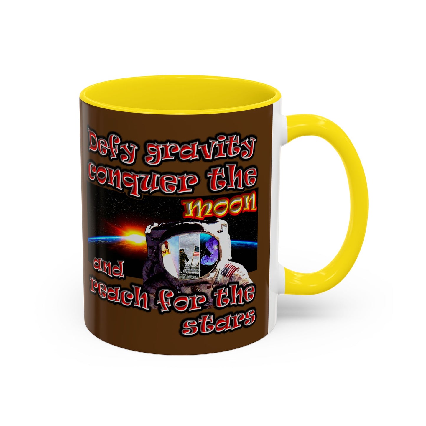 defy conquer reach - Accent Mug (brown)