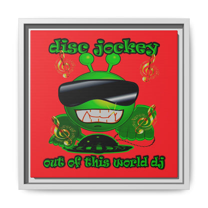 disc jockey - framed canvas art (red)