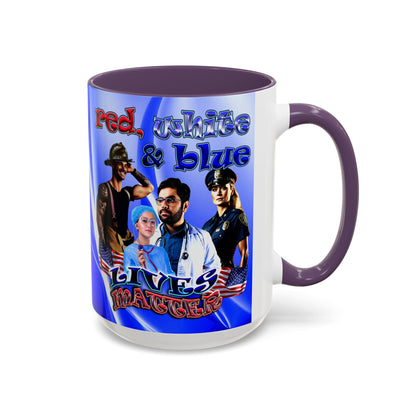 rw&b lives matter - Accent Mug (blue-white wave)
