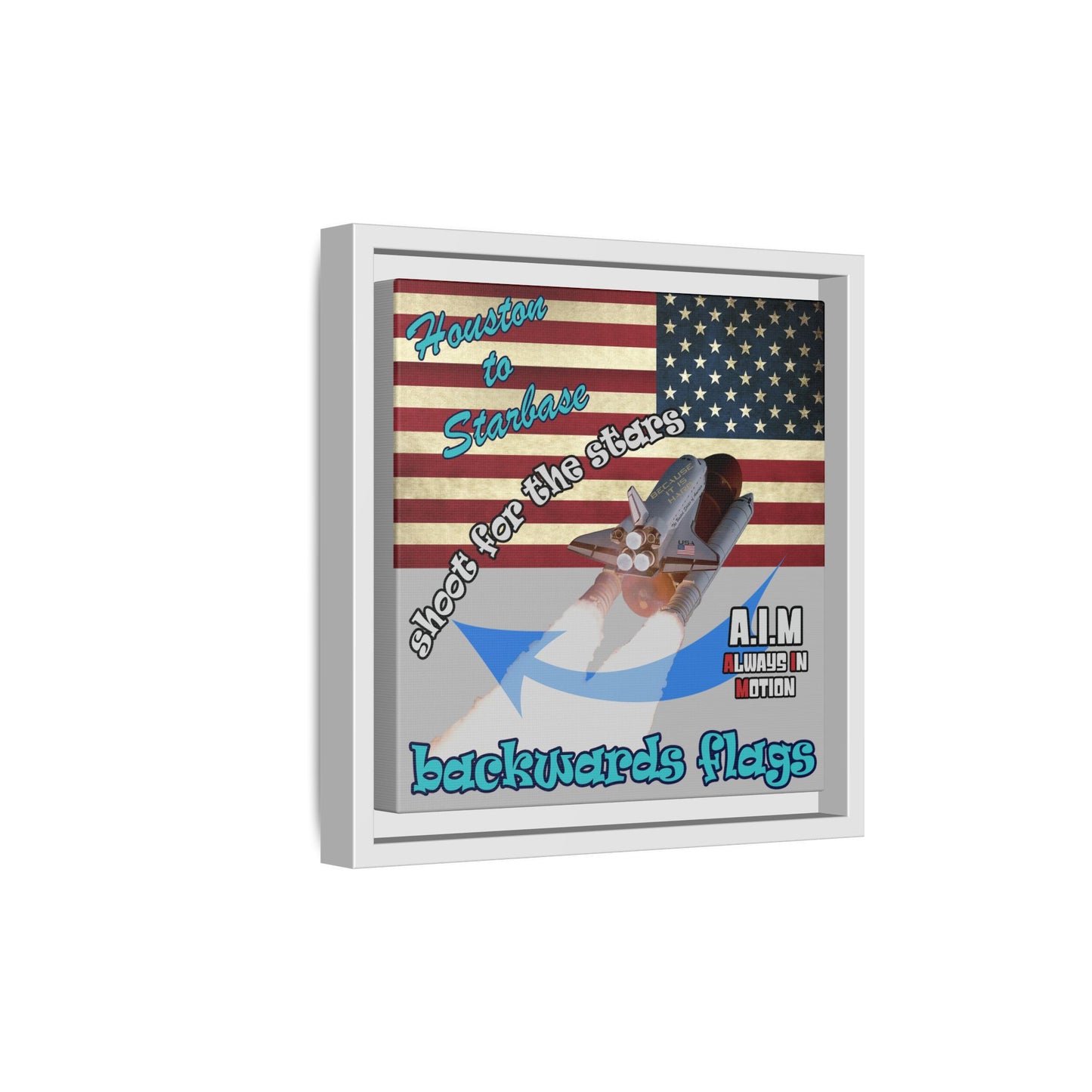shoot for the stars - framed canvas art (light grey)