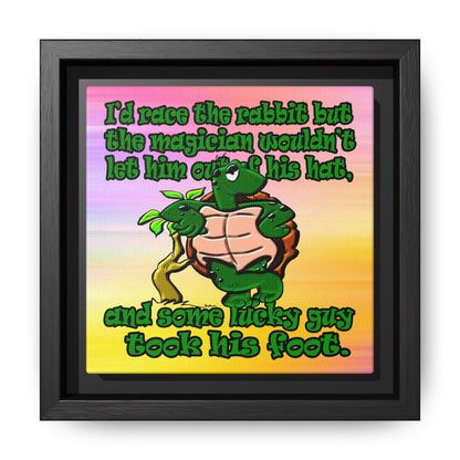 turtle race - framed canvas art (color blur)