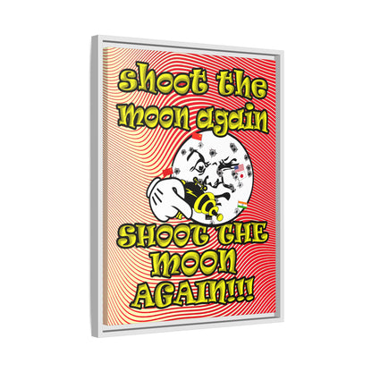 shoot the moon again - framed canvas art (yellow-orange wave)