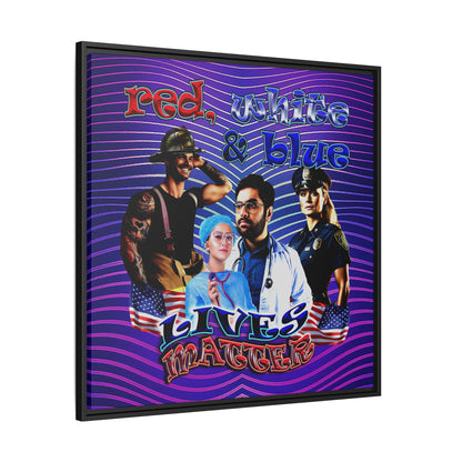 rw&b lives matter - framed canvas art (purple wave)