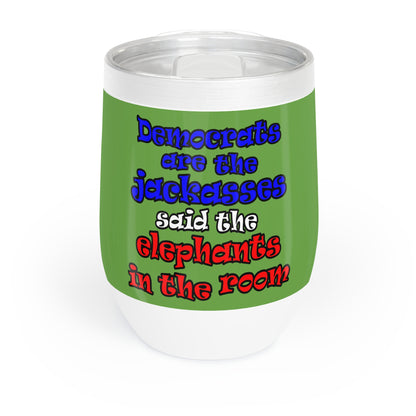 donkeys and elephants - Chill Wine Tumbler (green)