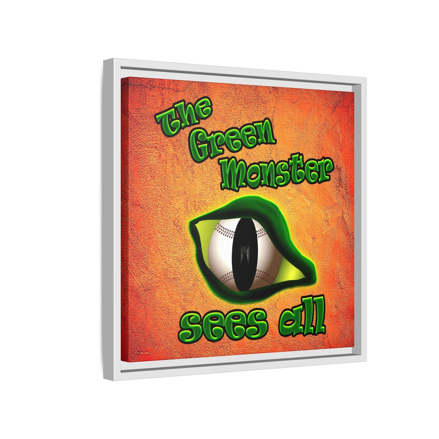 green monster - framed canvas art (burnt orange)