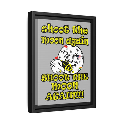 shoot the moon again - framed canvas art (light grey)
