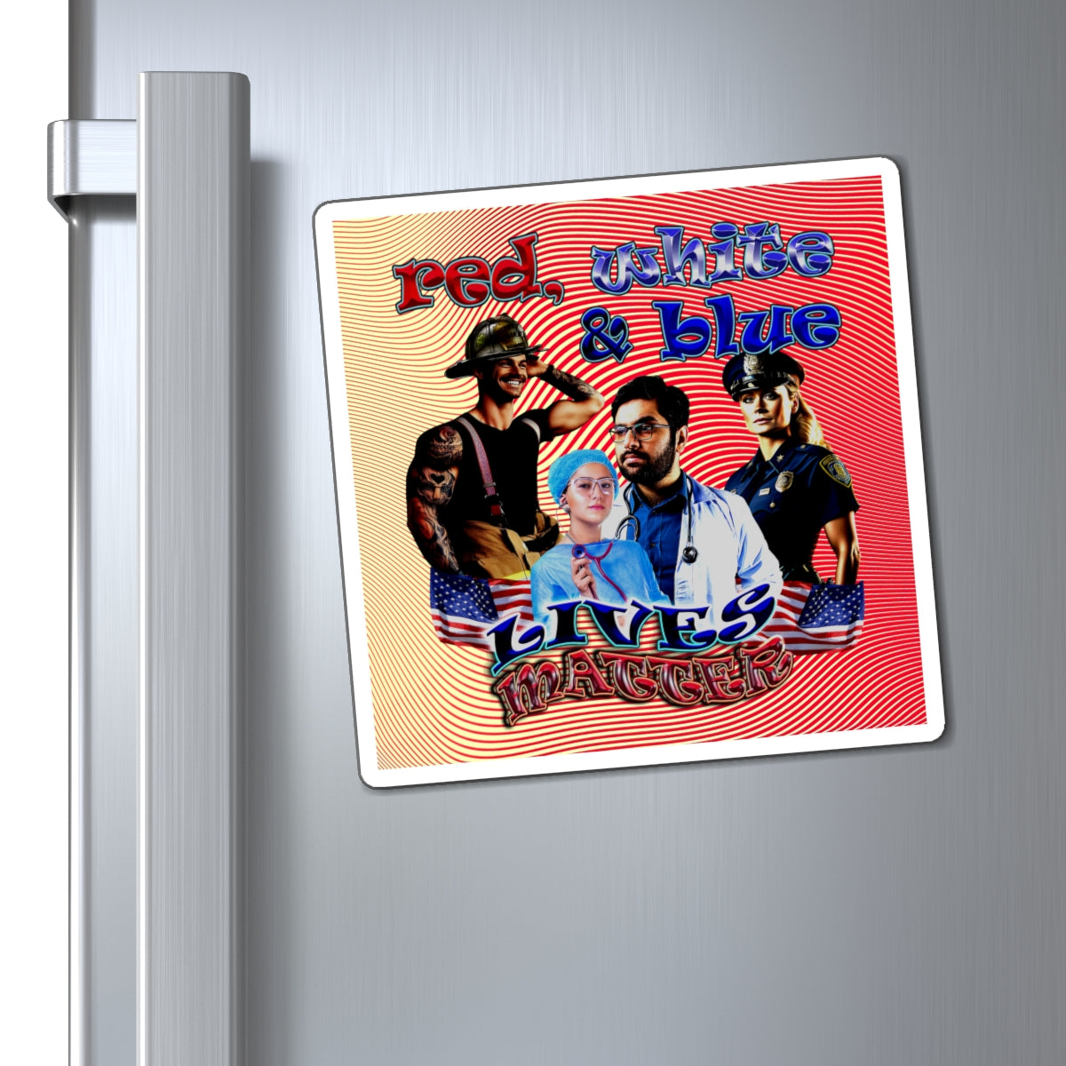 rw&b lives matter - Magnets - (yellow-orange wave)