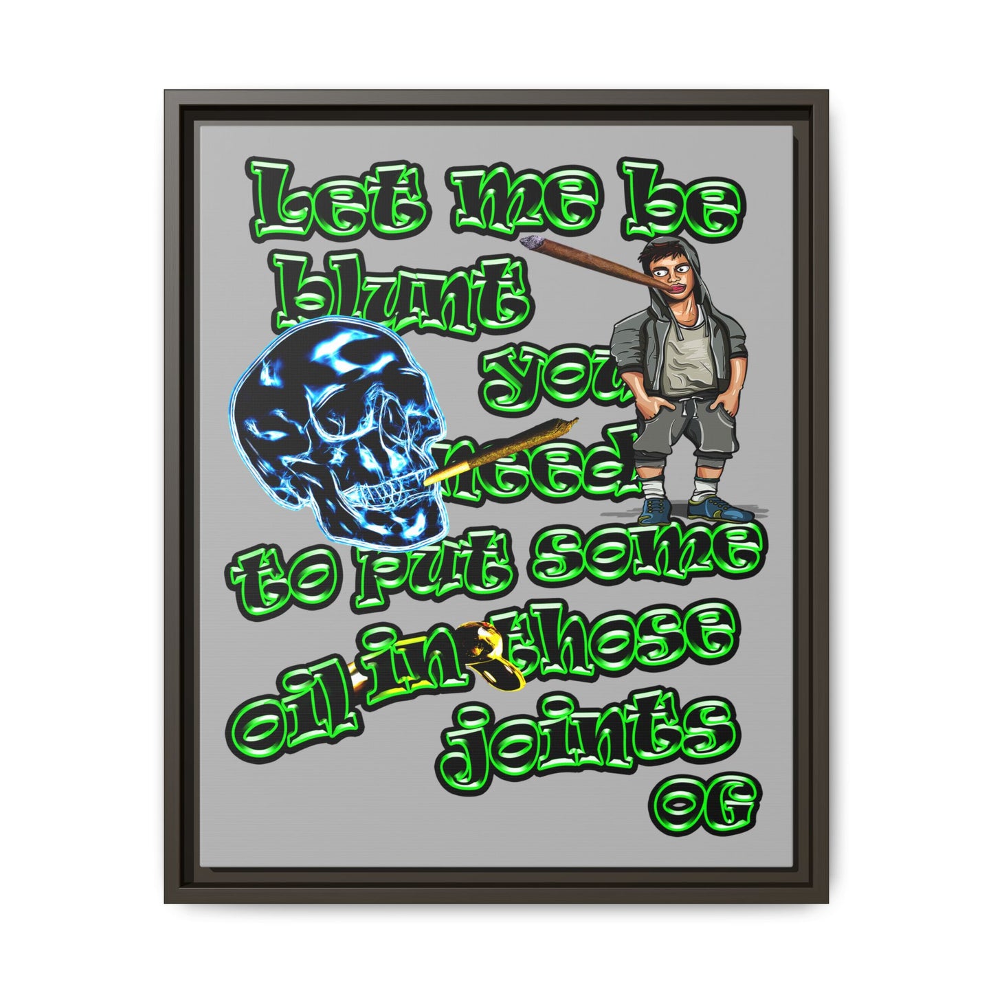 og - framed canvas art (light grey)