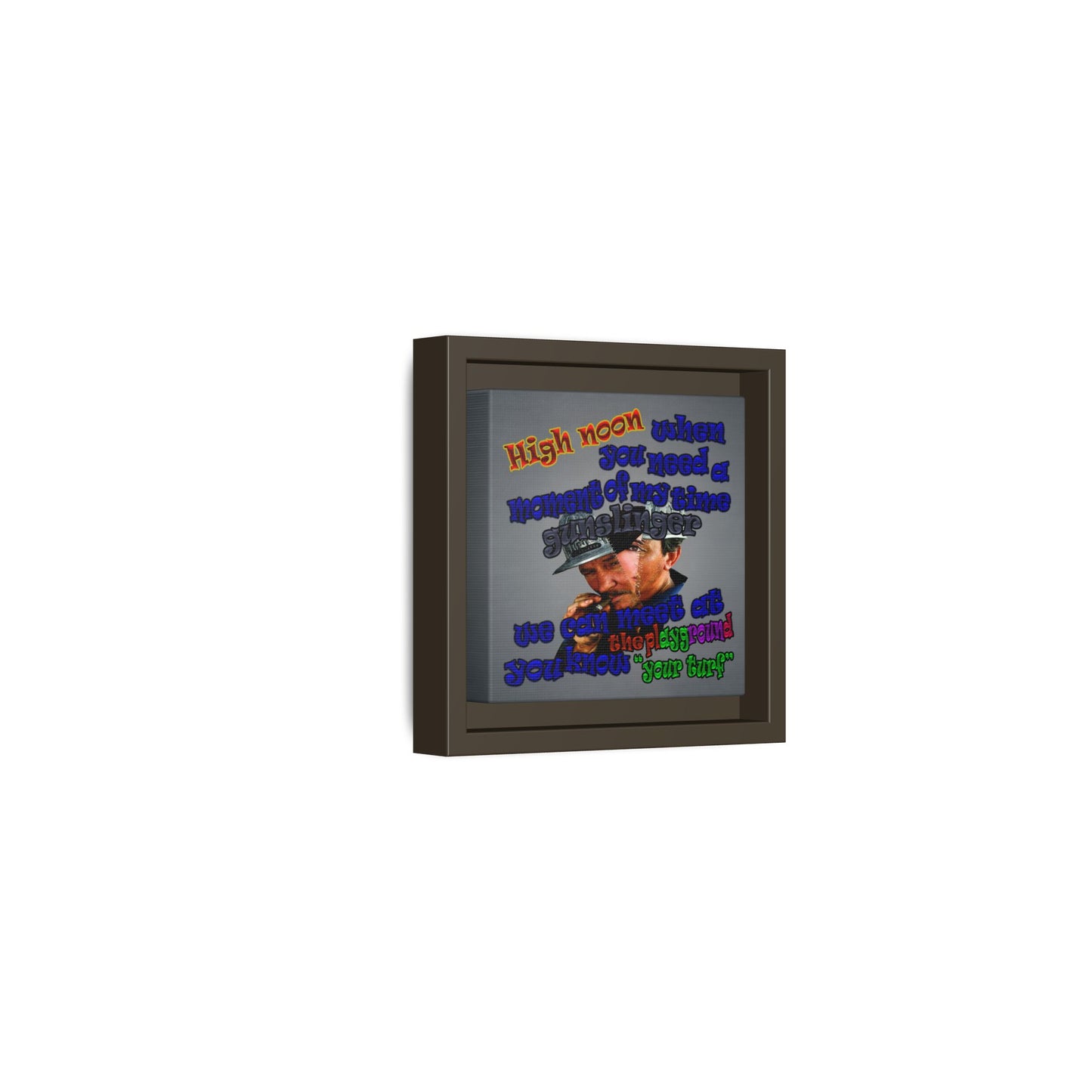 high noon - framed canvas art (grey-light grey)