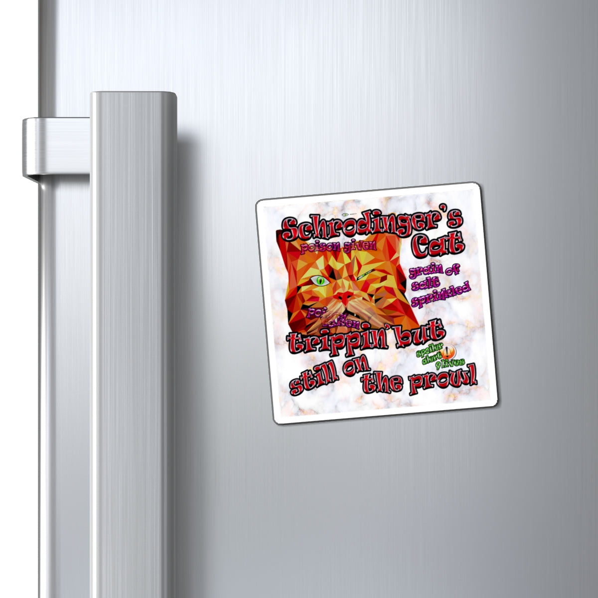 schrodinger's cat - Magnets - (white marble)