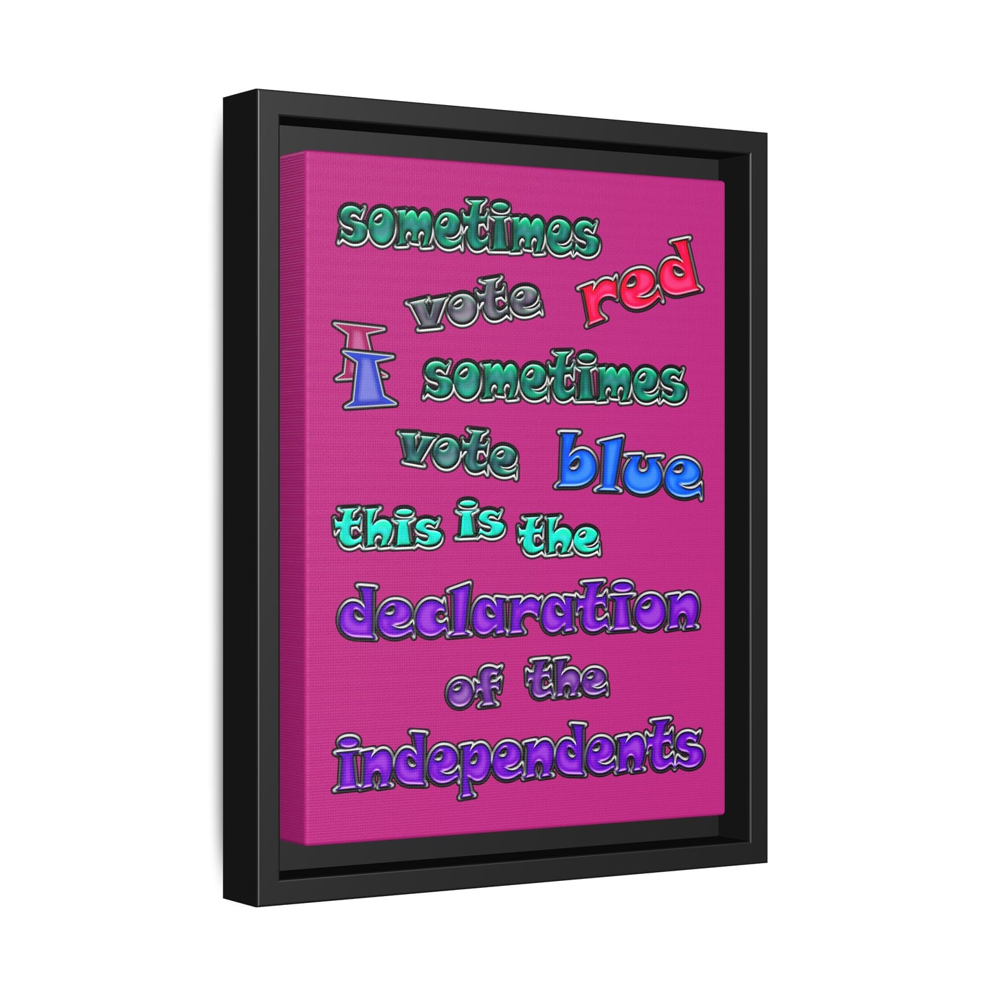 declaration of the independents - framed canvas art (pink)