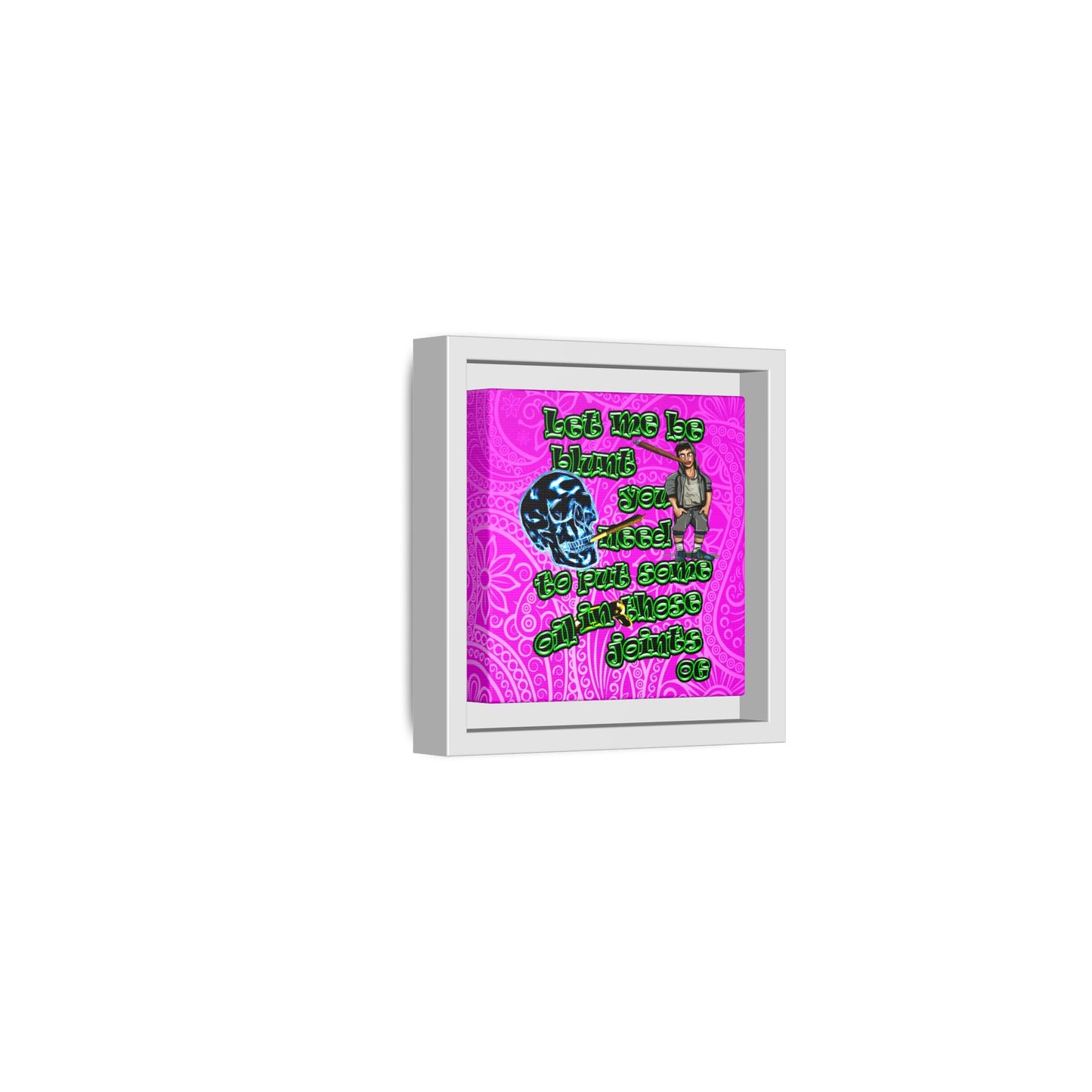 og - framed canvas art (pink swirl)