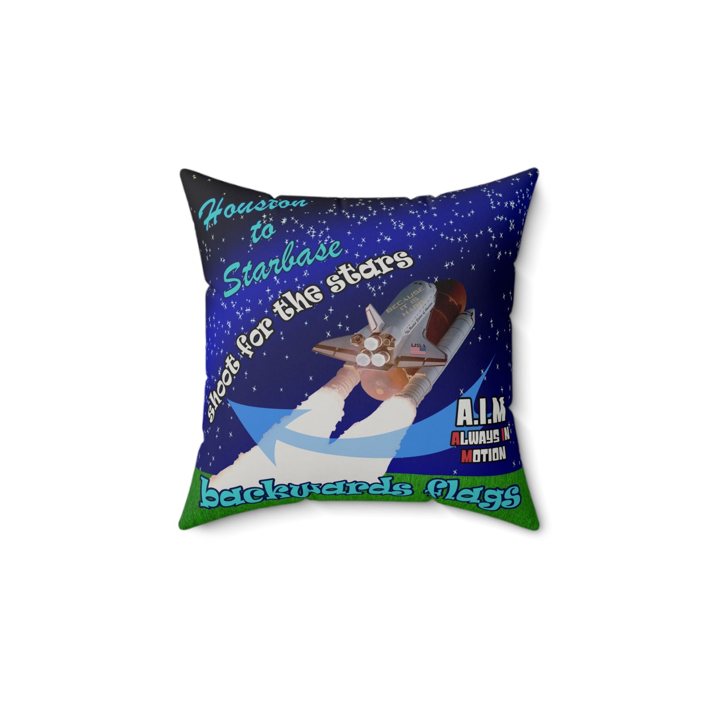 shoot for the stars - Faux Suede Square Pillow - ('snoops' background)