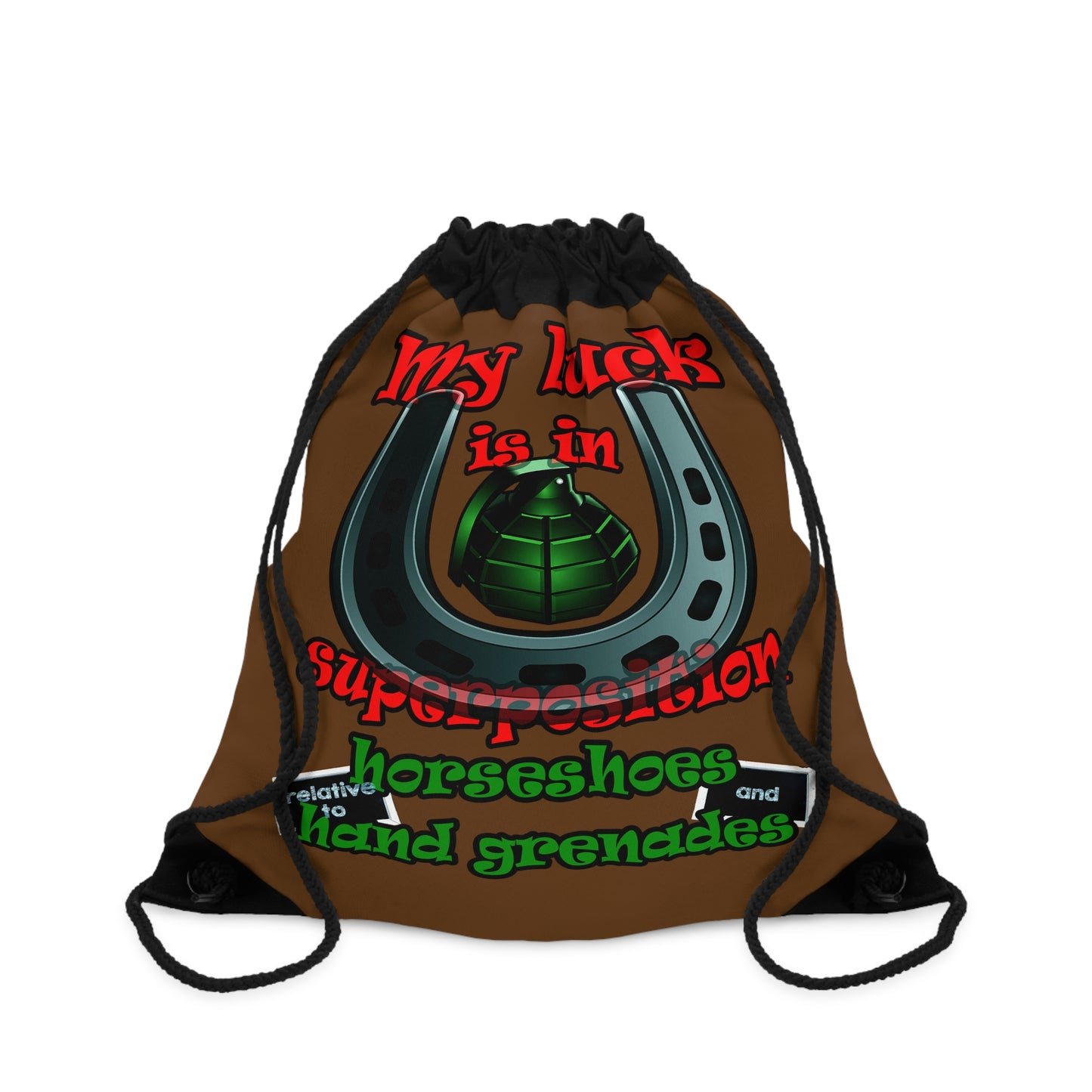my luck - Drawstring Bag (brown)
