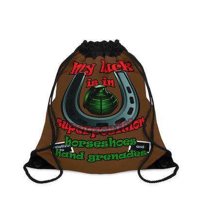 my luck - Drawstring Bag (brown)