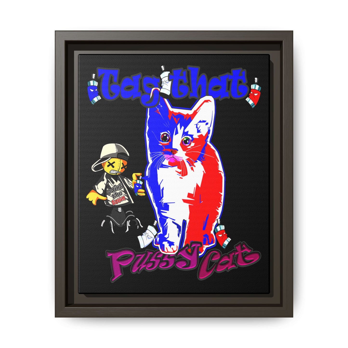 tag that - framed canvas art (black)