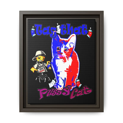 tag that - framed canvas art (black)