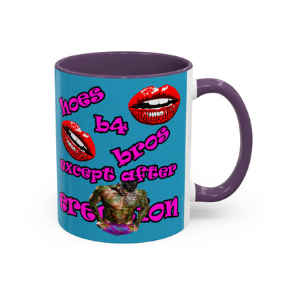 hoes b4 bros - Accent Mug (turquoise)
