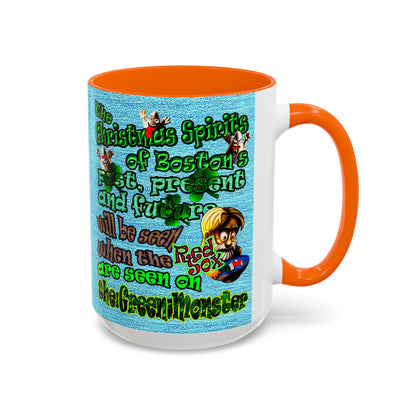 christmas spirits of boston - Accent Mug (faded blue)